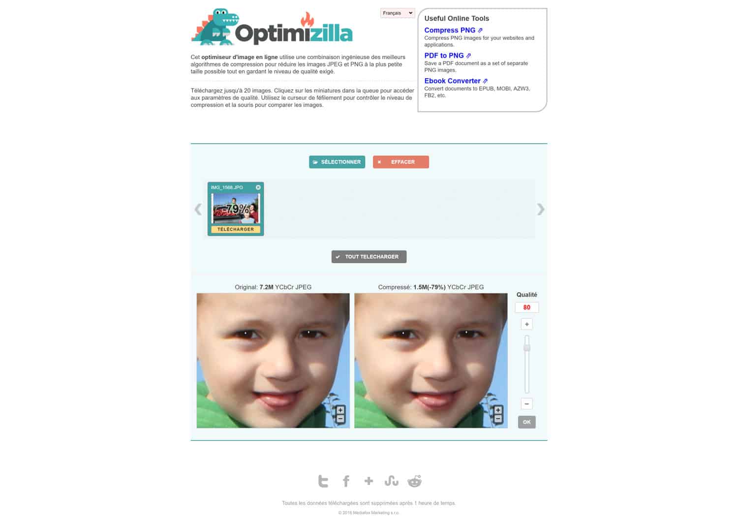 Optimizilla : un outil en ligne pour réduire le poids de vos images 7